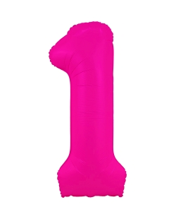 Globo Foil Nº 1 Rosa Fluor 86cm ***OFERTA DTO NO ACUMULABLE