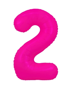 Globo Foil Nº 2 Rosa Fluor 86cm ***OFERTA DTO NO ACUMULABLE
