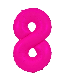 Globo Foil Nº 8 Rosa Fluor 86cm ***OFERTA DTO NO ACUMULABLE