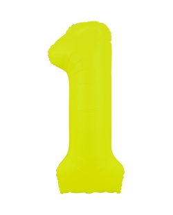 Globo Foil Nº 1 Amarillo Fluor 86cm ***OFERTA DTO NO ACUMULABLE