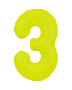 Globo Foil Nº 3 Amarillo Fluor 86cm ***OFERTA DTO NO ACUMULABLE