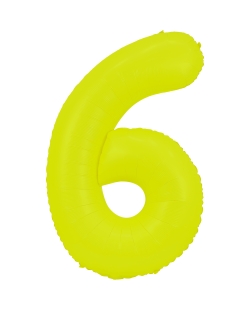 Globo Foil Nº 6 Amarillo Fluor 86cm ***OFERTA DTO NO ACUMULABLE