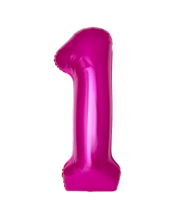 Globo Foil Nº 1 Fucsia 86cm ***OFERTA DTO NO ACUMULABLE