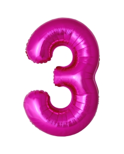 Globo Foil Nº 3 Fucsia 86cm ***OFERTA DTO NO ACUMULABLE