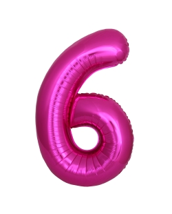 Globo Foil Nº 6 Fucsia 86cm ***OFERTA DTO NO ACUMULABLE