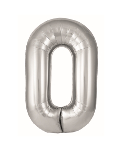 Globo Foil Nº 0 Plata 86cm ***OFERTA DTO NO ACUMULABLE