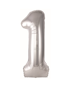 Globo Foil Nº 1 Plata 86cm ***OFERTA DTO NO ACUMULABLE
