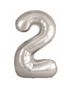 Globo Foil Nº 2 Plata 86cm ***OFERTA DTO NO ACUMULABLE