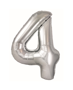 Globo Foil Nº 4 Plata 86cm ***OFERTA DTO NO ACUMULABLE