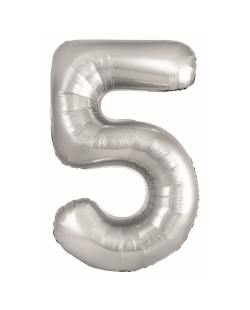 Globo Foil Nº 5 Plata 86cm ***OFERTA DTO NO ACUMULABLE