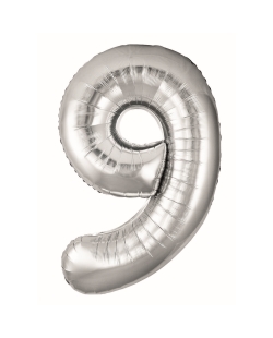 Globo Foil Nº 9 Plata 86cm ***OFERTA DTO NO ACUMULABLE