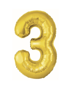 Globo Foil Nº 3 Oro 86cm ***OFERTA DTO NO ACUMULABLE