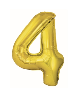 Globo Foil Nº 4 Oro 86cm ***OFERTA DTO NO ACUMULABLE