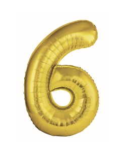 Globo Foil Nº 6 Oro 86cm ***OFERTA DTO NO ACUMULABLE