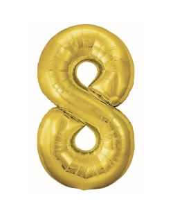 Globo Foil Nº 8 Oro 86cm ***OFERTA DTO NO ACUMULABLE