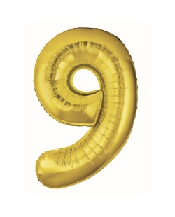 Globo Foil Nº 9 Oro 86cm ***OFERTA DTO NO ACUMULABLE