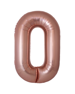 Globo Foil Nº 0 Rosa Oro 86cm ***OFERTA DTO NO ACUMULABLE