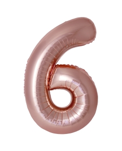Globo Foil Nº 6 Rosa Oro 86cm ***OFERTA DTO NO ACUMULABLE