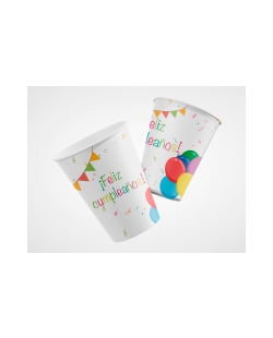 Vasos 250ml Feliz Cumpleaños