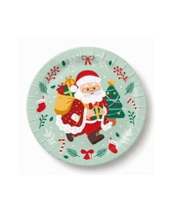 8 Platos 23cm Papa Noel Colección Liragram