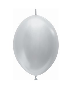 Globo Latex Link-O-Loon 12 Sempertex Satin Plata 29cm