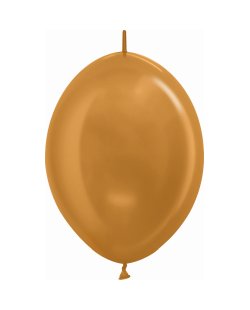 Globo Latex Link-O-Loon 6 Sempertex Metal Dorado 15cm