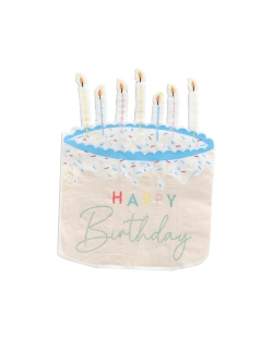 Servilletas Happy Bday Forma Tarta 16,5X13cm ***OFERTA DTO NO ACUMULABLE