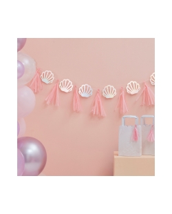 Guirnalda Borla Conchas Y Borlas Rosa E Iridiscente ***OFERTA DTO NO ACUMULABLE