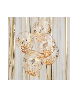 Globos Latex Con Confeti Oro ***OFERTA DTO NO ACUMULABLE