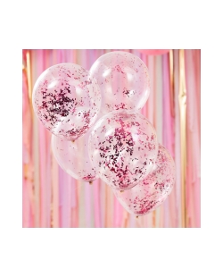 Globos Latex Con Confeti Rosa ***OFERTA DTO NO ACUMULABLE