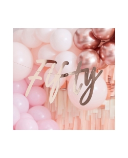 Banderin Fyfty Papel Oro Rosa 170cm ***OFERTA DTO NO ACUMULABLE