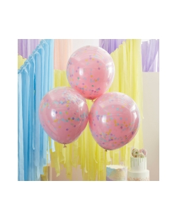 Globos: Globos Confeti Pastel Peluche Doble ***OFERTA DTO NO ACUMULABLE