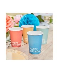 Vasos Papel Fsc Happy Bday Multicolor ***OFERTA DTO NO ACUMULABLE