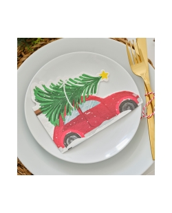 Servilletas Fsc Coche Navidad 16,5X16,5cm ***OFERTA DTO NO ACUMULABLE
