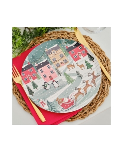Platos Papel Fsc Escena Navideña 25cm ***OFERTA DTO NO ACUMULABLE