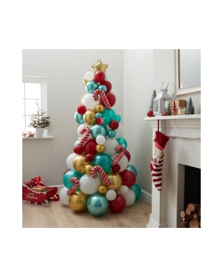 Kit Globos Latex Arbol Navidad Y Bastones Caramelo ***OFERTA DTO NO ACUMULABLE