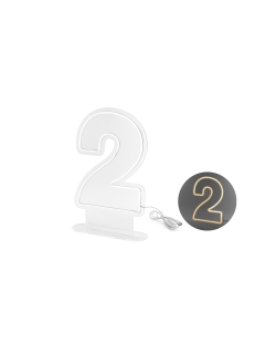 Neon Led Numero 2 Blanco 50cm ***OFERTA DTO NO ACUMULABLE