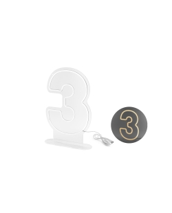 Neon Led Numero 3 Blanco 50cm ***OFERTA DTO NO ACUMULABLE