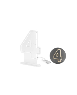 Neon Led Numero 4 Blanco 50cm ***OFERTA DTO NO ACUMULABLE