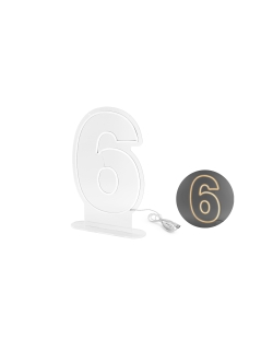 Neon Led Numero 6 Blanco 50cm ***OFERTA DTO NO ACUMULABLE