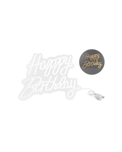 Neon Led Happy Birthday Blanco 40X29,5cm ***OFERTA DTO NO ACUMULABLE