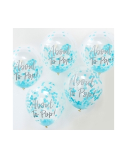 Globos 12 Pulgadas Confeti Azul A Punto Explotar ***OFERTA DTO NO ACUMULABLE