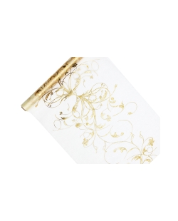 Organza Estampada Crema 0,35X9M ***OFERTA DTO NO ACUMULABLE