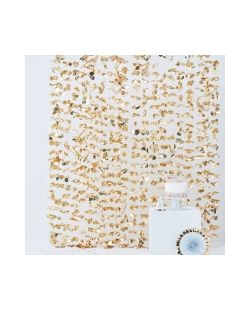 Cortina Flores Oro 2X1,8M ***OFERTA DTO NO ACUMULABLE