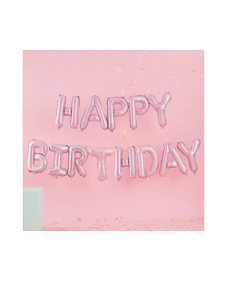 Globo Guirnalda Partel Party Diy Feliz Cumpleaños Pink Foil 14 Parts Altura 40.6 Cm ***OFERTA DTO NO ACUMULABLE