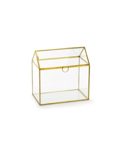 Caja Tarjetas Cristal Oro 13X21X21cm ***OFERTA DTO NO ACUMULABLE