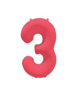 Rm Forma Numero 3 Rojo Neon 86X70cm ***OFERTA DTO NO ACUMULABLE