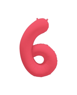 Rm Forma Numero 6 Rojo Neon 86X70cm ***OFERTA DTO NO ACUMULABLE