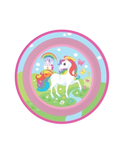 Platos Plastico 21,2cm Reutilizables Unicornio