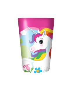 Vasos Plast 430ml Reutilizables Unicornio
